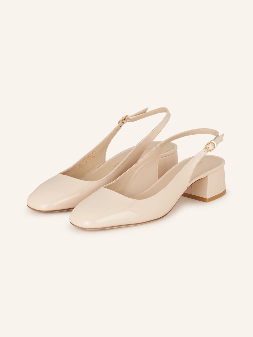 Stuart Weitzman Ivory Slingback Block Heel Mules